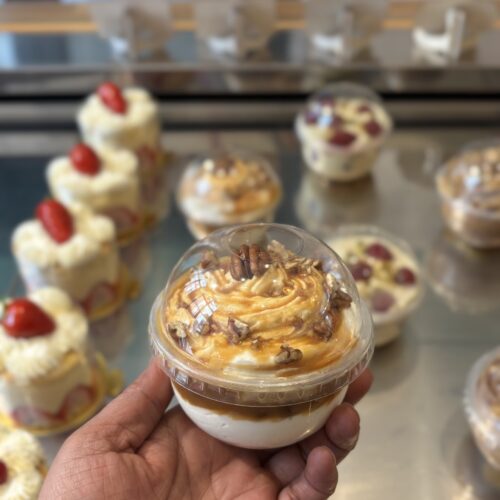 Layer cup vanille/caramel/noix de pécan